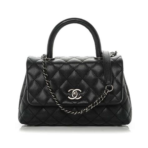 chanel caviar flap bag with top handle|Chanel Flap Bag .